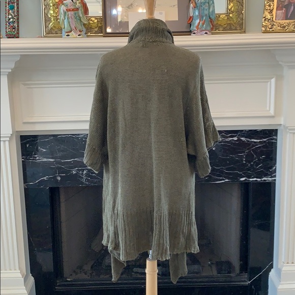 Ralph Lauren RLX 100% linen olive shawl sweater - Picture 5 of 6